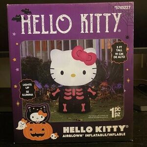Hello Kitty 3 Ft LED Skeleton Constume Halloween Inflatable Gemmy 2024 New